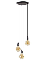 Plafondplaat rond zwart 3-lichts pendel ex.lb Plafondplaat rond zwart 3-lichts pendel ex.lb