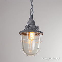 Industriele hanglamp lantaarn kooi beton De mooiste bully of bullseye lampen bij Straluma