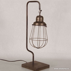 Kooi tafellamp industrie metaal draad Kooilampen in diverse armaturen