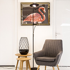 Moderne vloerlamp-uplighter LED zwart taakverlichting