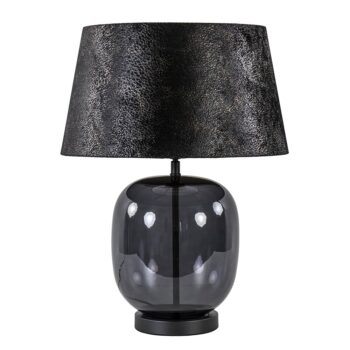 08452191 Tafellamp zwart glas met ronde kap 40cm.jpg