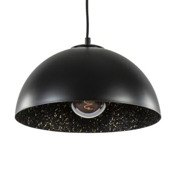 19350187 Kleine koepel hanglamp mat zwart met goud.jpg