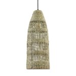 Hanglamp Latika smal zeegras naturel met zwart