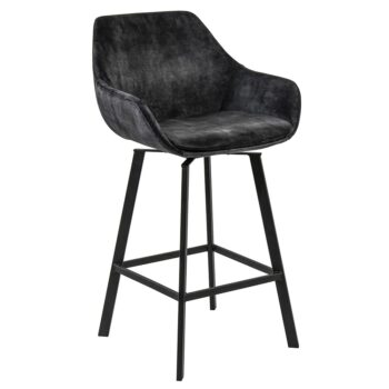 23100053 Moderne barkruk met draaibare zitting velvet antraciet.jpg