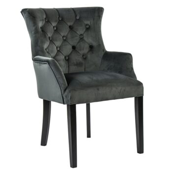 01820003 Comfortabele armstoel donker grijs met zwarte poot.jpg