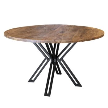 02730032 Mango houten eettafel rond met zwarte poot 130cm.jpg