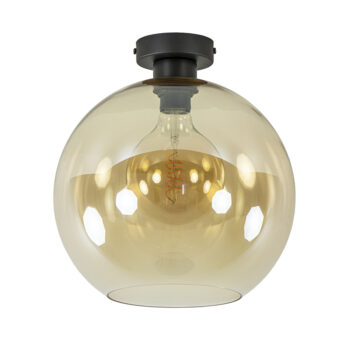 12480528 Retro plafondlamp zwart met amber glazen bol.jpg