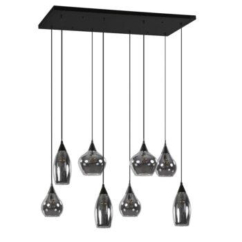 08452060 Chique 8lichts eettafelhanglamp mat zwart met smokey glas.jpg