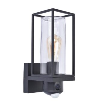 10080114 Zwarte buitenlamp rechthoek met glas en camera.jpg