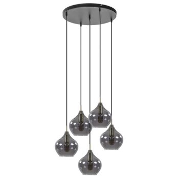 12211532 Ronde 5lichts hanglamp Rakel antiek brass met smoke glas.jpg