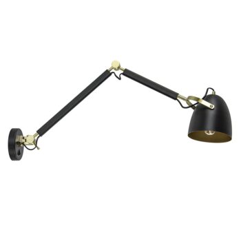 08452081 Verstelbare wandlamp mat zwart met gouden details.jpg