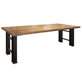 23100062 Industriele eettafel rechthoekig blad met metalen poot.jpg