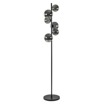 06132217 Retro staande lamp zwart met smoke glazen bollen.jpg