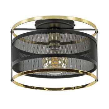 12480460 Ronde plafondlamp gaas mat zwart met hoogglans goud.jpg