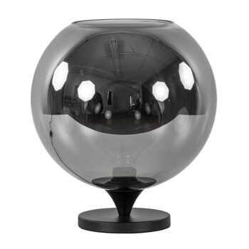 23220163 Stijlvolle tafellamp zwart met smoke titanium glazen bol.jpg