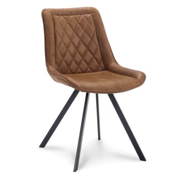 23100070 Eetkamerstoel microleder Bull camel met zwarte poot.jpg