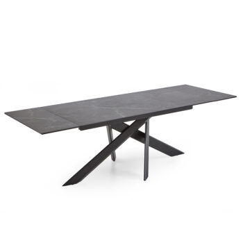 12150002 Uitschuifbare eettafel keramiek met glas en zwarte poot.jpg