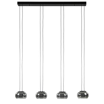 08650001 Moderne LED hanglamp 4 lichts zwart met smoke glas.jpg