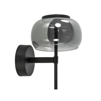 08650004 Moderne LED wandlamp zwart met smoke glas.jpg