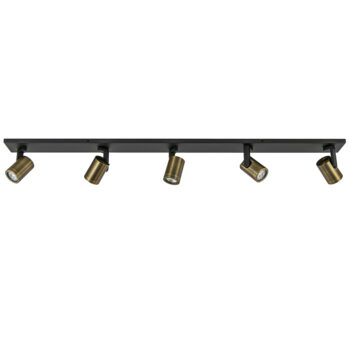 08452227 Lange plafondspot 5 lichts balk zwart met brons.jpg