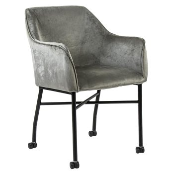 01820016 Comfortabele armstoel velours grijs met wieltjes.jpg