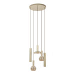Hanglamp 5L pendel rond beige