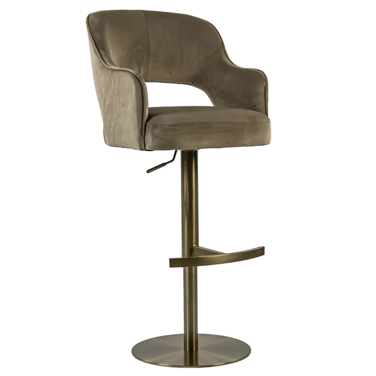 01820033 Luxe barstoel met verstelbare bruin gouden poo