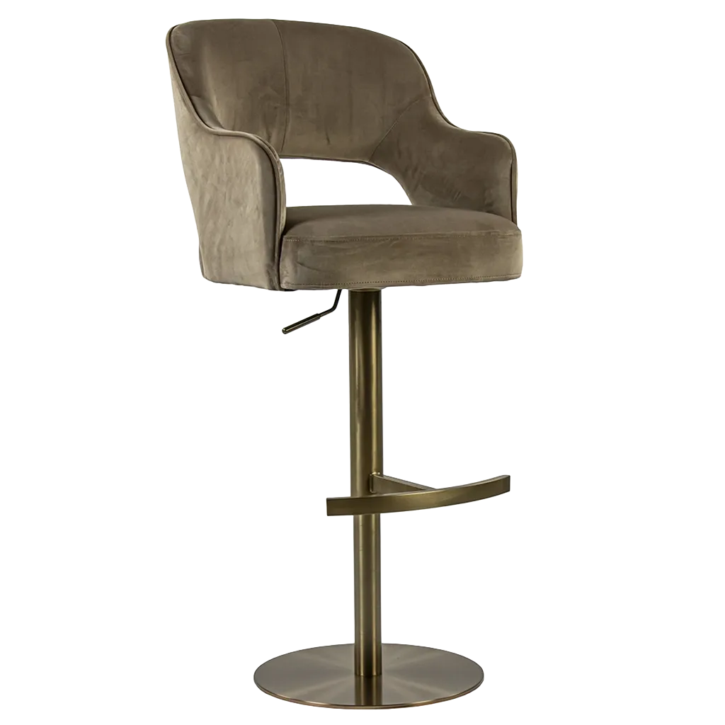 01820033 Luxe barstoel met verstelbare bruin gouden poo