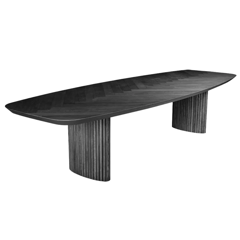 14250021 Chique eettafel zwart eiken walvisgr