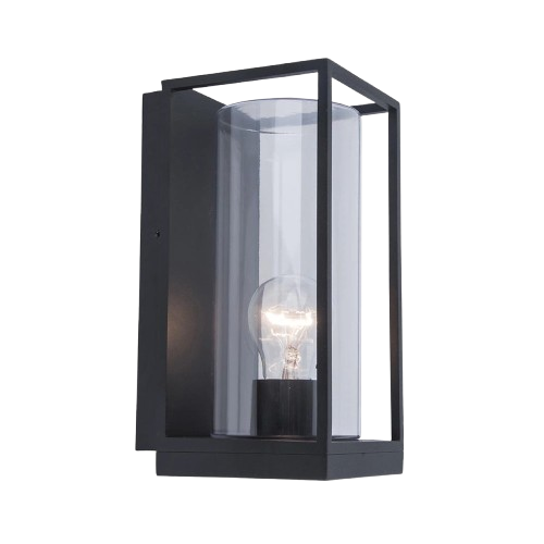 Mat zwarte buitenlamp rechthoek wand IP44 Straluma 1.png