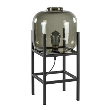 13760647 Tafellamp zwart frame met smoke glazen kap.jpg