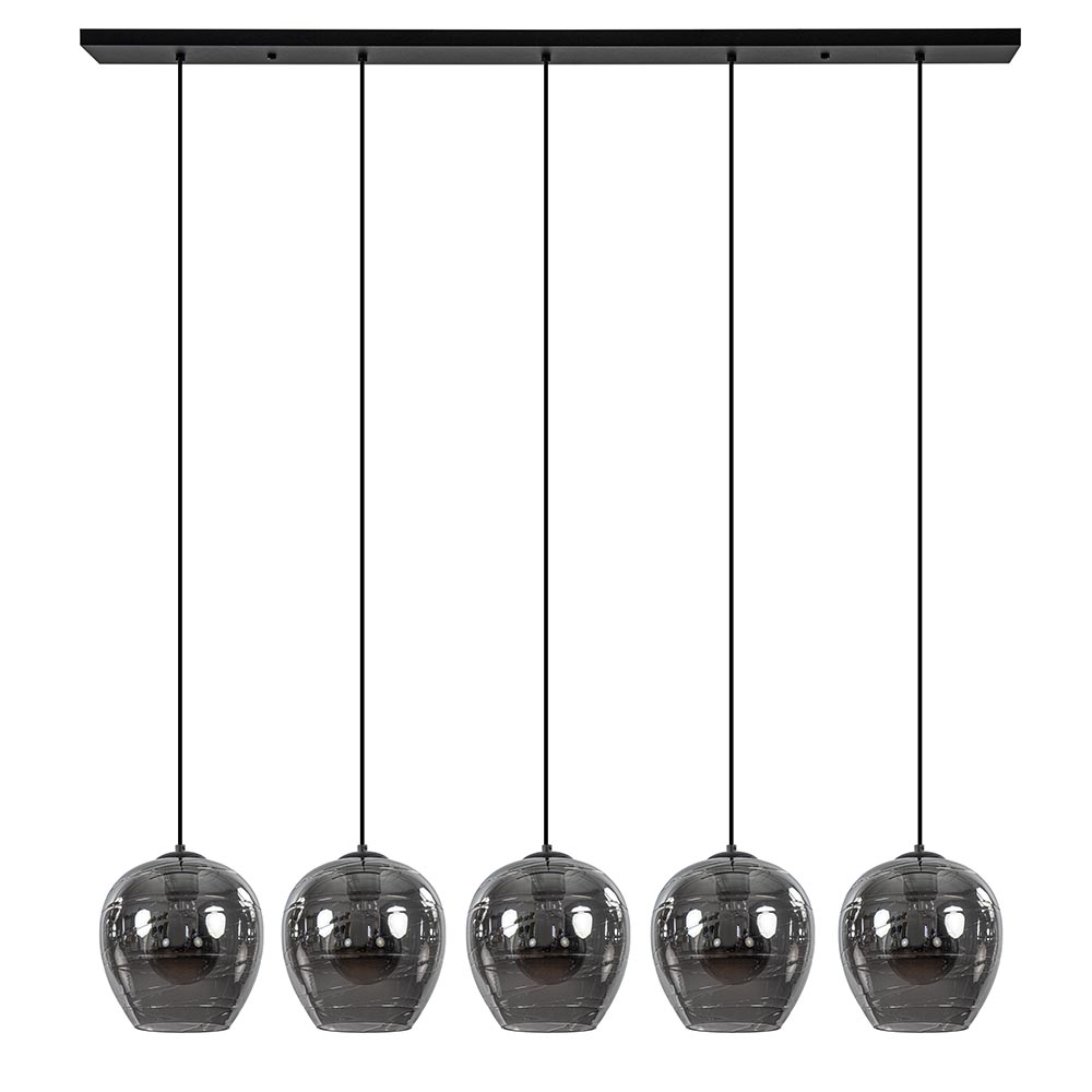 08451857 Luxe 5lichts eettafelhanglamp zwart met smoke glas.jpg