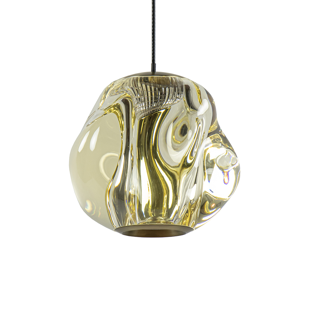 08452230 Kleine LED hanglamp mat zwart met brushed goud.jpg