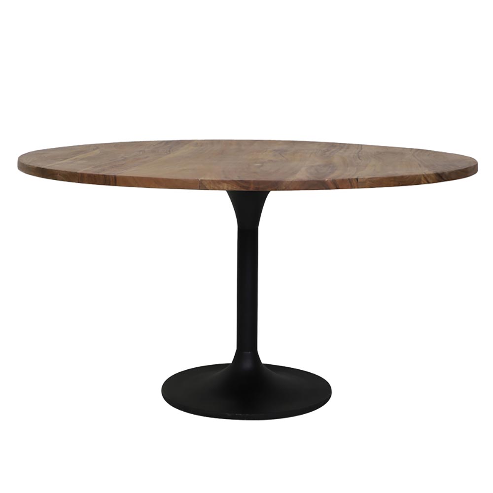 12211507 Ronde eettafel acacia hout met zwarte poot Bicoca.jpg
