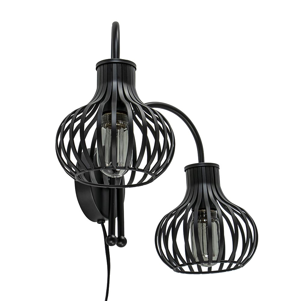 18700013 2Lichts draad wandlamp mat zwart.jpg