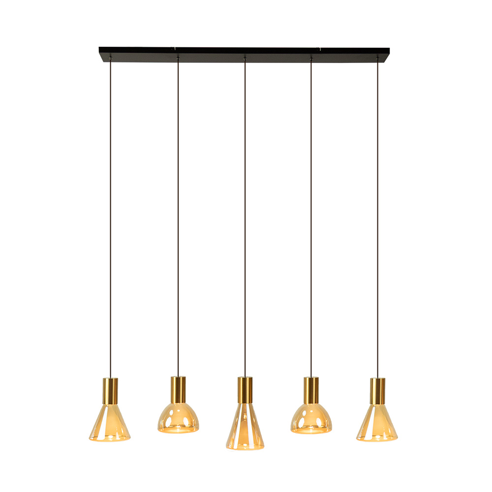 05320153 Hanglamp zwart messing met amber glas 5L.jpg
