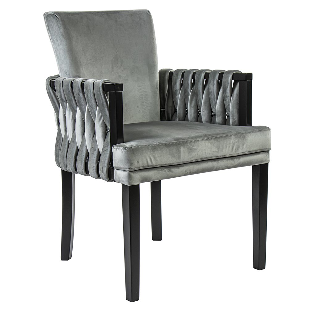 01820007 Moderne eetkamerstoel verlours grijs met zwart.jpg