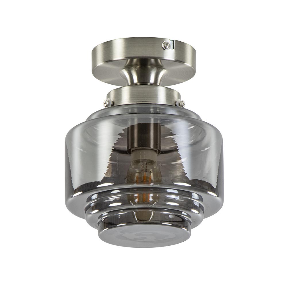 08451809 Kleine plafondlamp hal toilet met smokey glazen kap.jpg