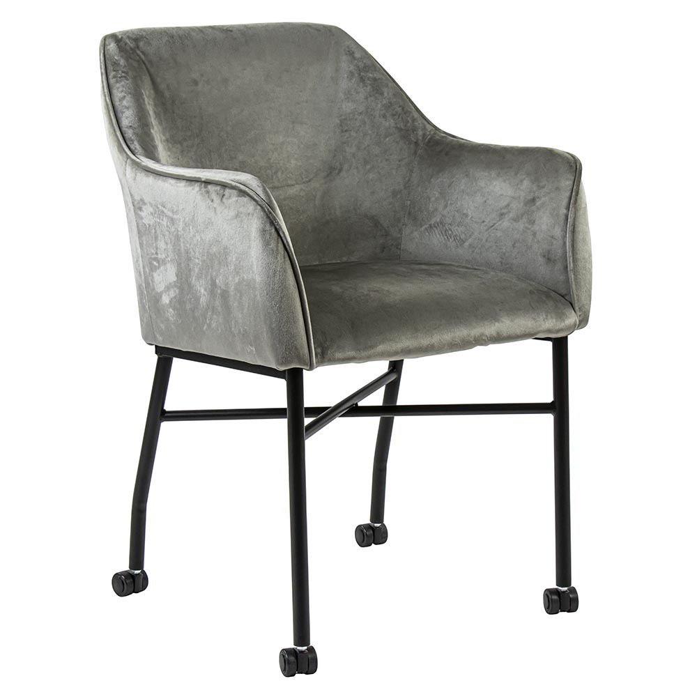 01820016 Comfortabele armstoel velours grijs met wieltjes.jpg