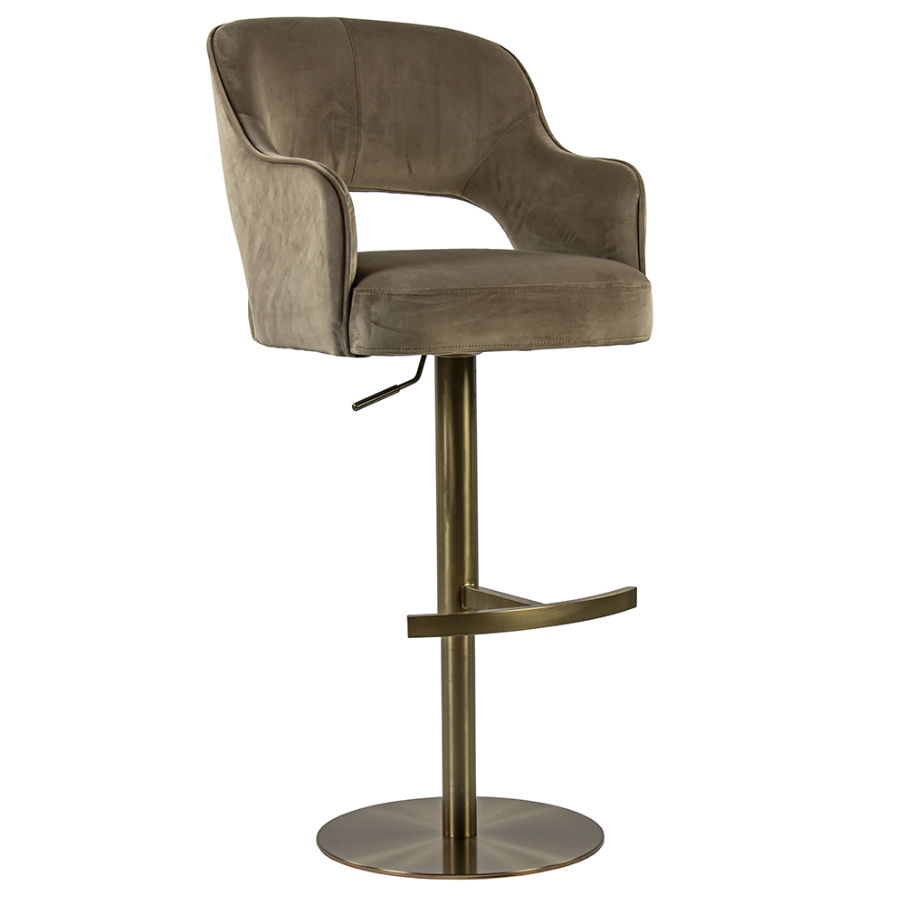 01820033 Luxe barstoel met verstelbare bruin gouden poot.jpg