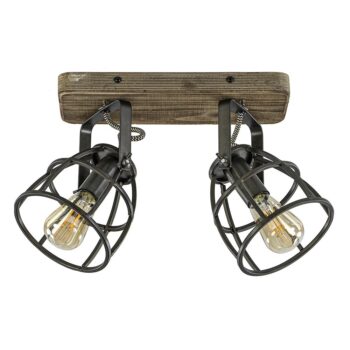 02820234 2Lichts plafondlamp Matrix zwart metaal met hout.jpg