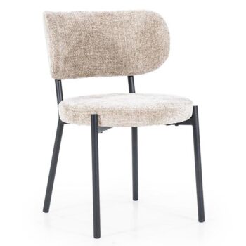 02910020 Trendy eetkamerstoel gemeleerd taupe met zwarte poot.jpg