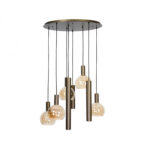 Hanglamp Riva 8L rond in de kleur platinum