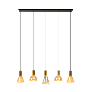 05320153 Hanglamp zwart messing met amber glas 5L.jpg