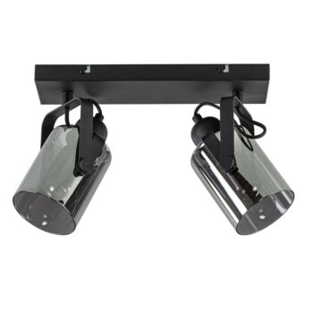 06132166 Mat zwarte 2lichts plafondlamp met smoke glas.jpg