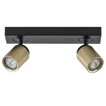 06132205 Opbouwspot 2lichts balk zwart goud verstelbaar.jpg
