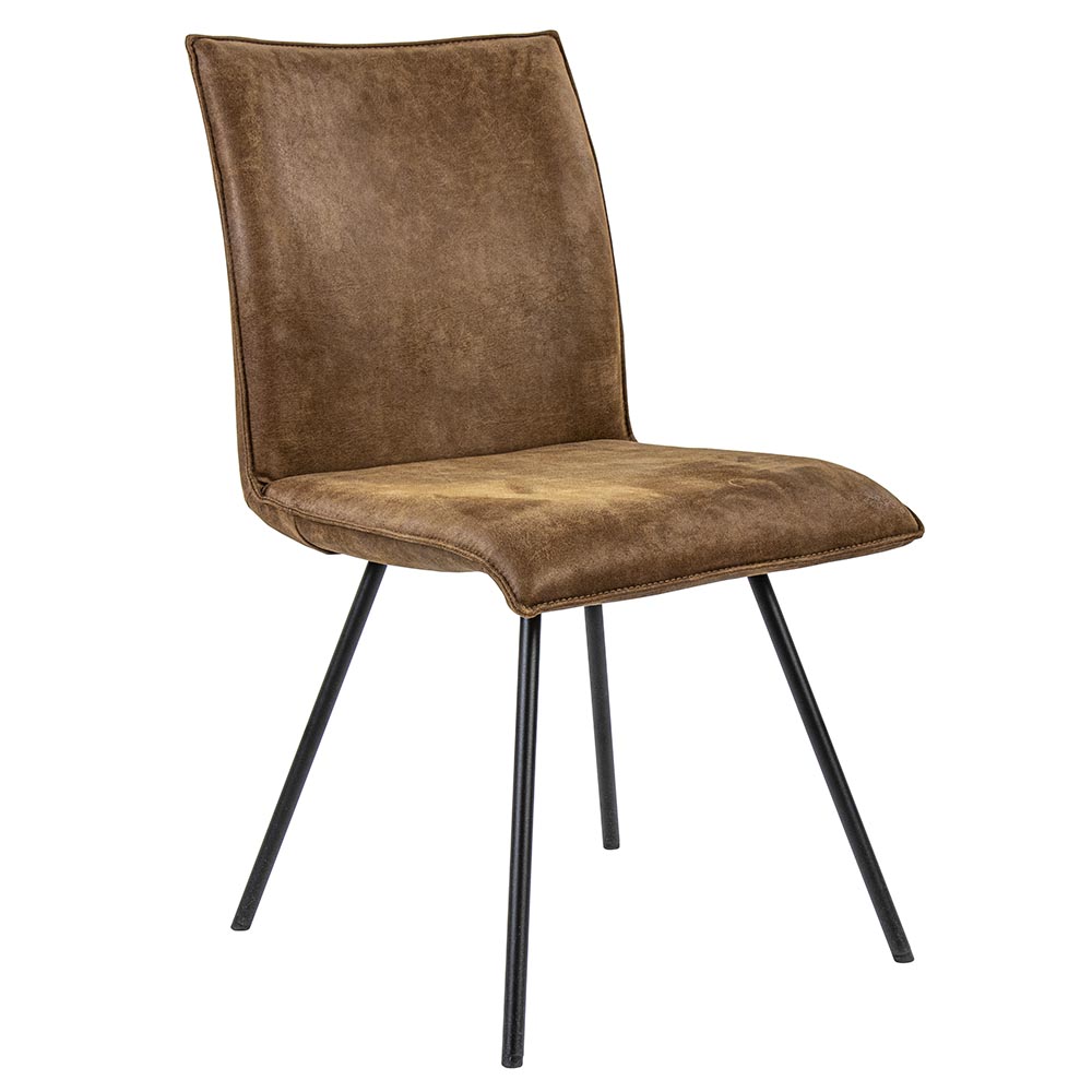 08050001 Lederen eetkamerstoel camel met smalle zwarte pootjes.jpg