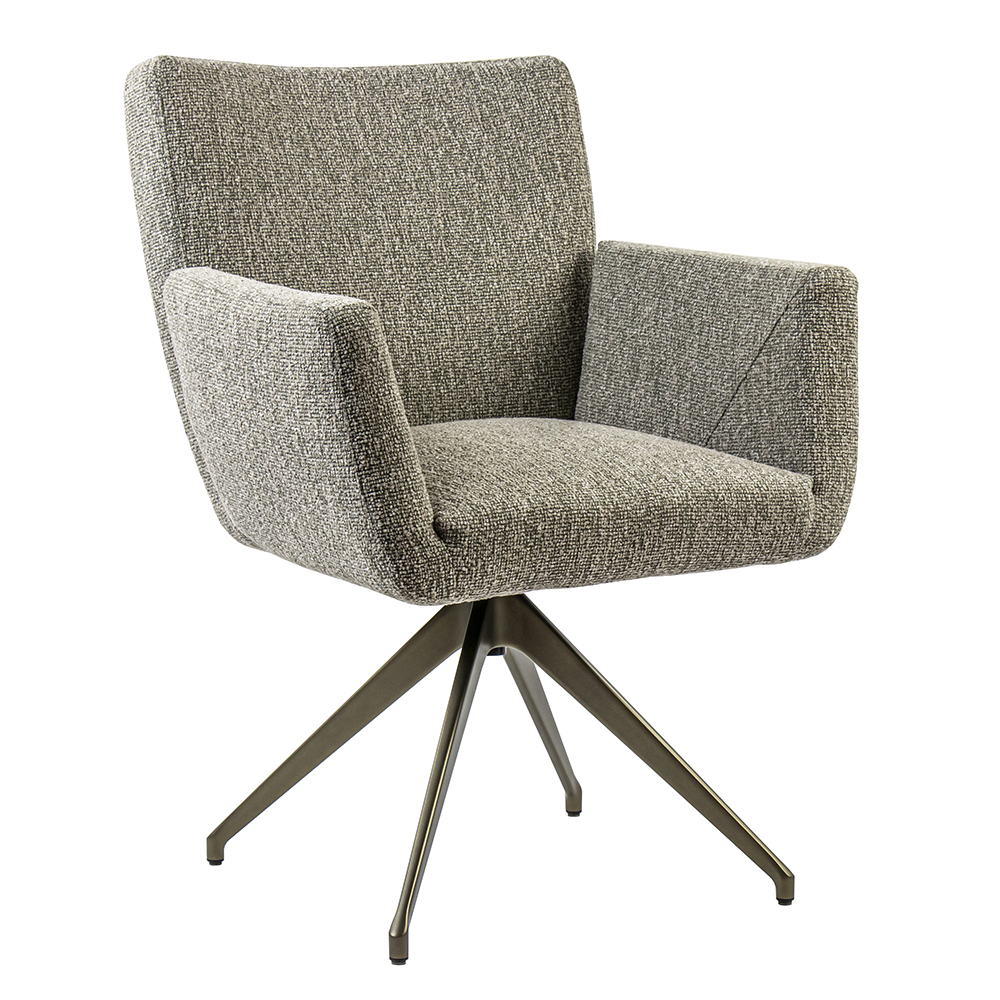 08050011 Draaibare eetkamerstoel stof met bronzen poot.jpg