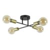 08451880 Landelijke 4lichts plafondlamp zwart met goud verstelbaar.jpg
