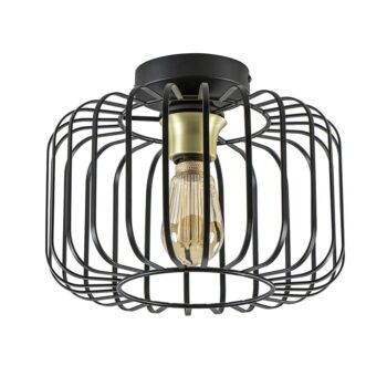 08451893 Ronde plafondlamp draad zwart met goud.jpg